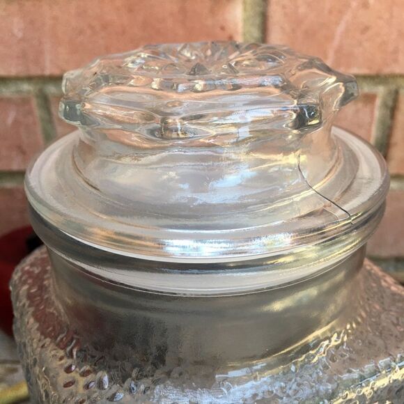 Textured Patterned Glass Rectangular Canister with Lid - Picture 11 of 16